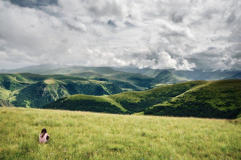 кавказ, облака, горы Кавказ подо мною, одна в вышине... фото превью