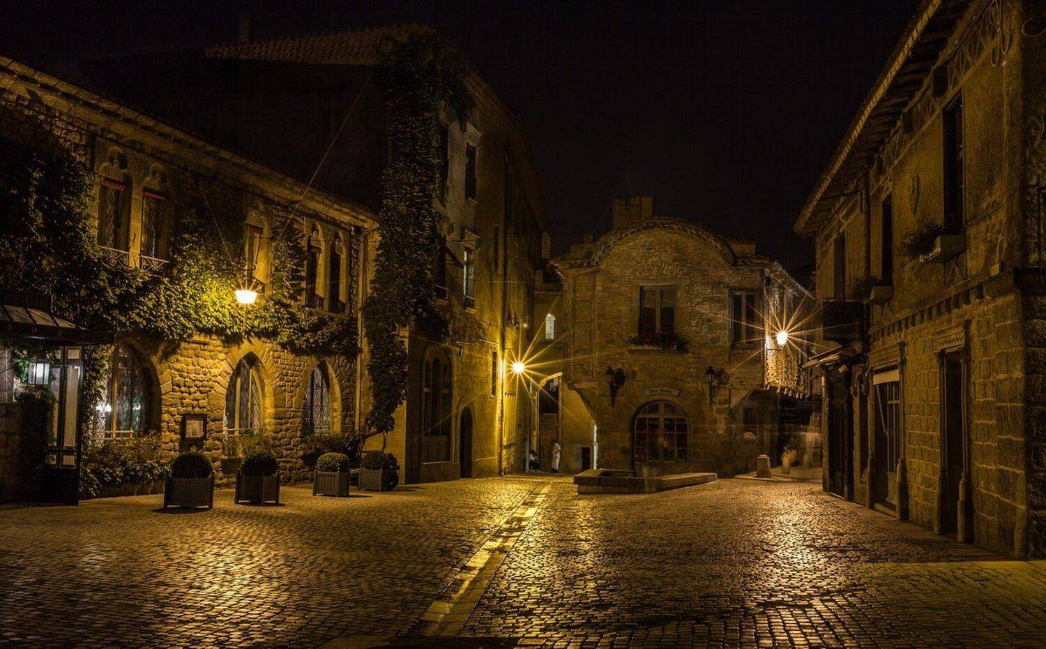 Вечер, Город, Городской пейзаж, Каркассон, Франция, Анна Пакутина