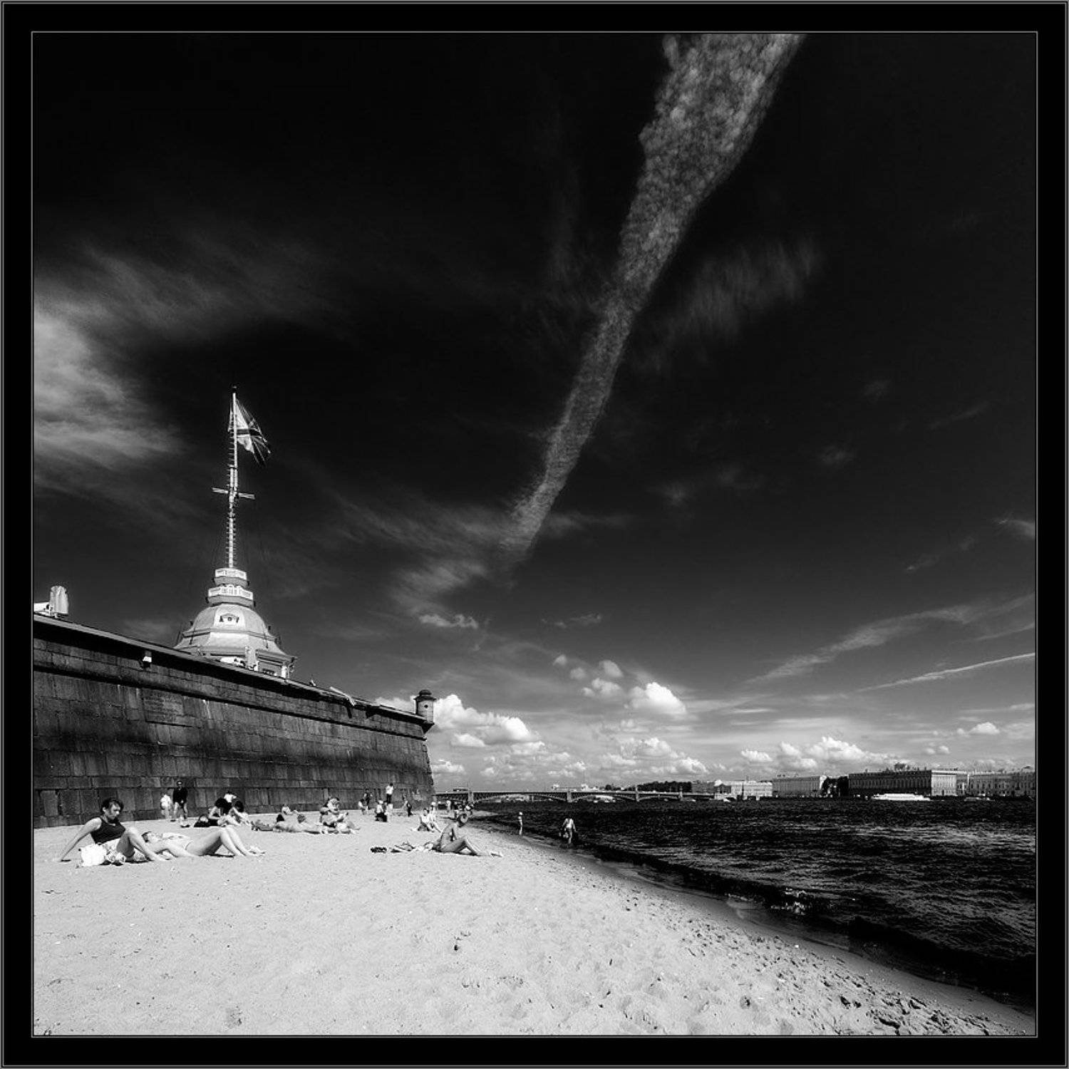 петербург, центр, петропавловка, нева, лето, чб, квадрат, Kirill Shapovalov