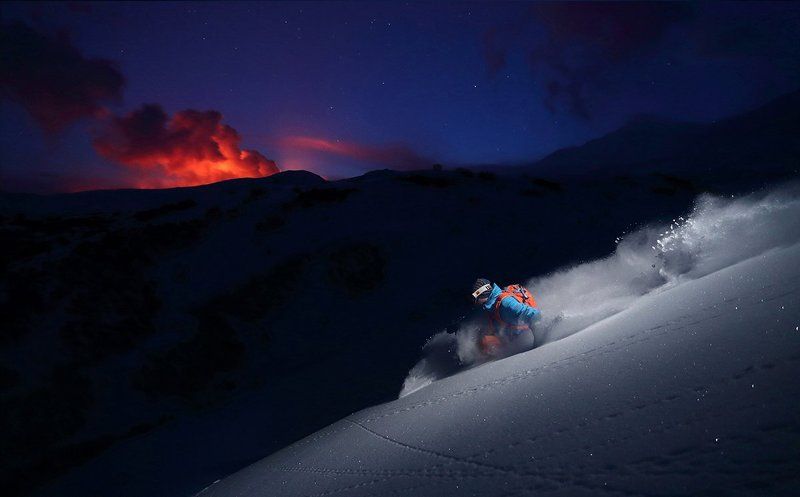 камчатка, вулкан, толбачик, извержение, лыжи Ночной прокат фото превью