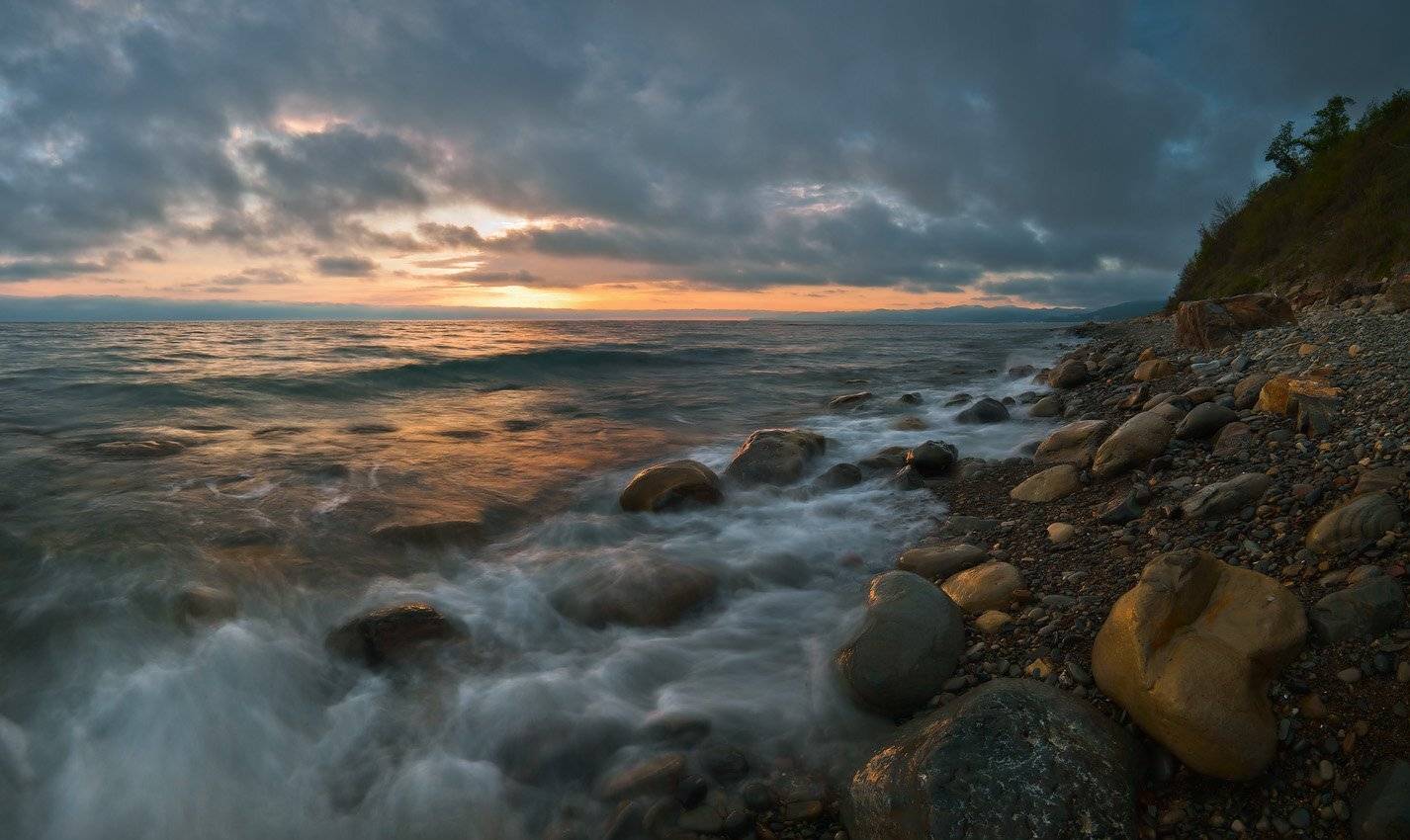 весная, черное, море, закат, Николай Мысливцев
