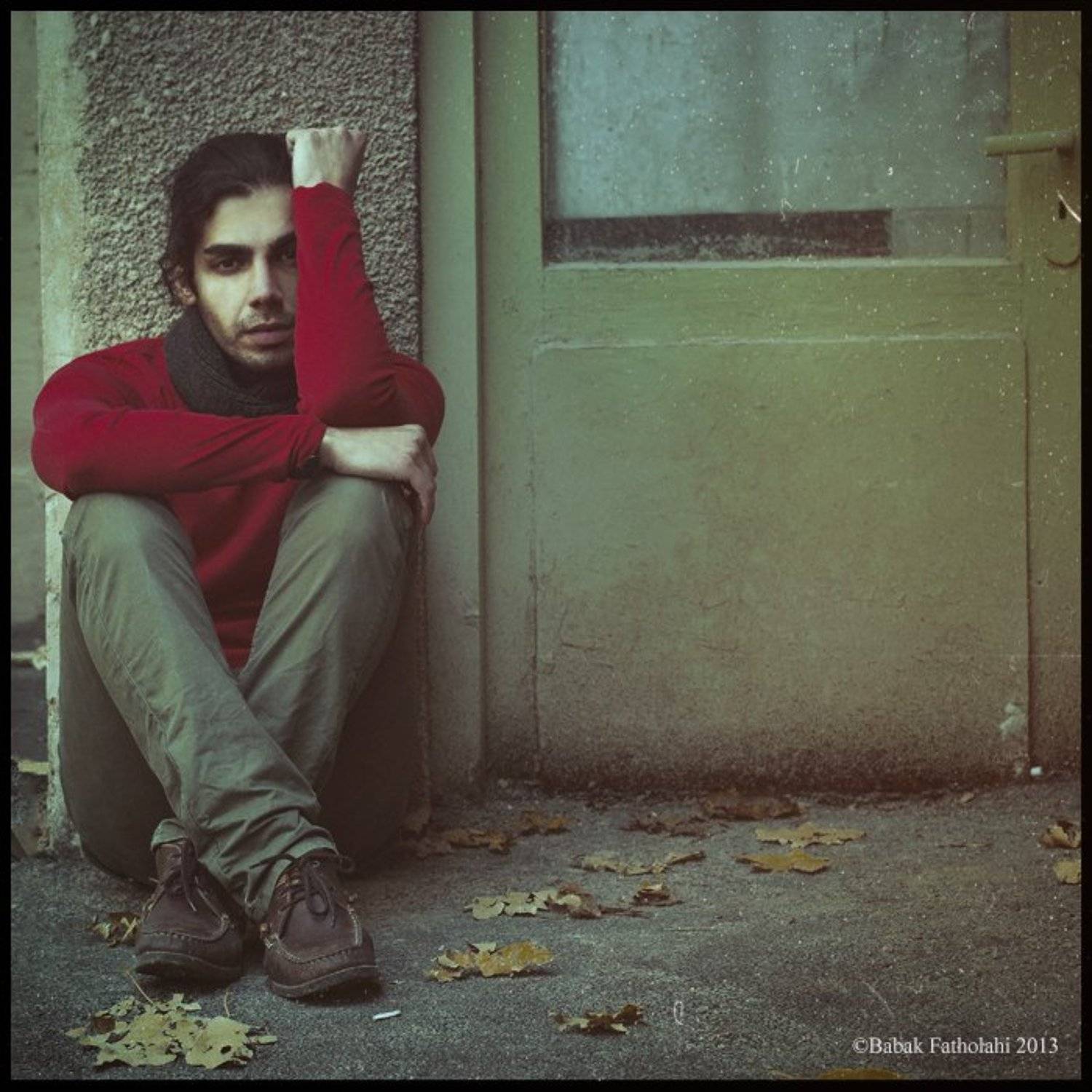 fall, man, single, missing, sad, green, door, Babak Fatholahi