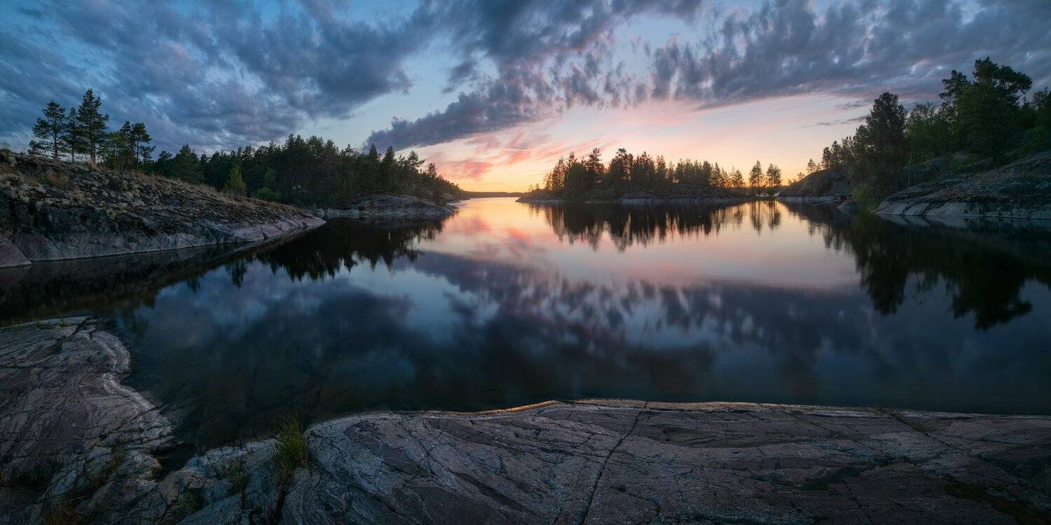 Ладога, закат, белая ночь, Антон Кононов