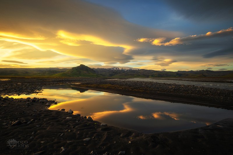 iceland,sunset,night,summer,sky,clouds, Summer night sky фото превью