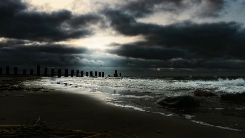 Залив вечер фото превью