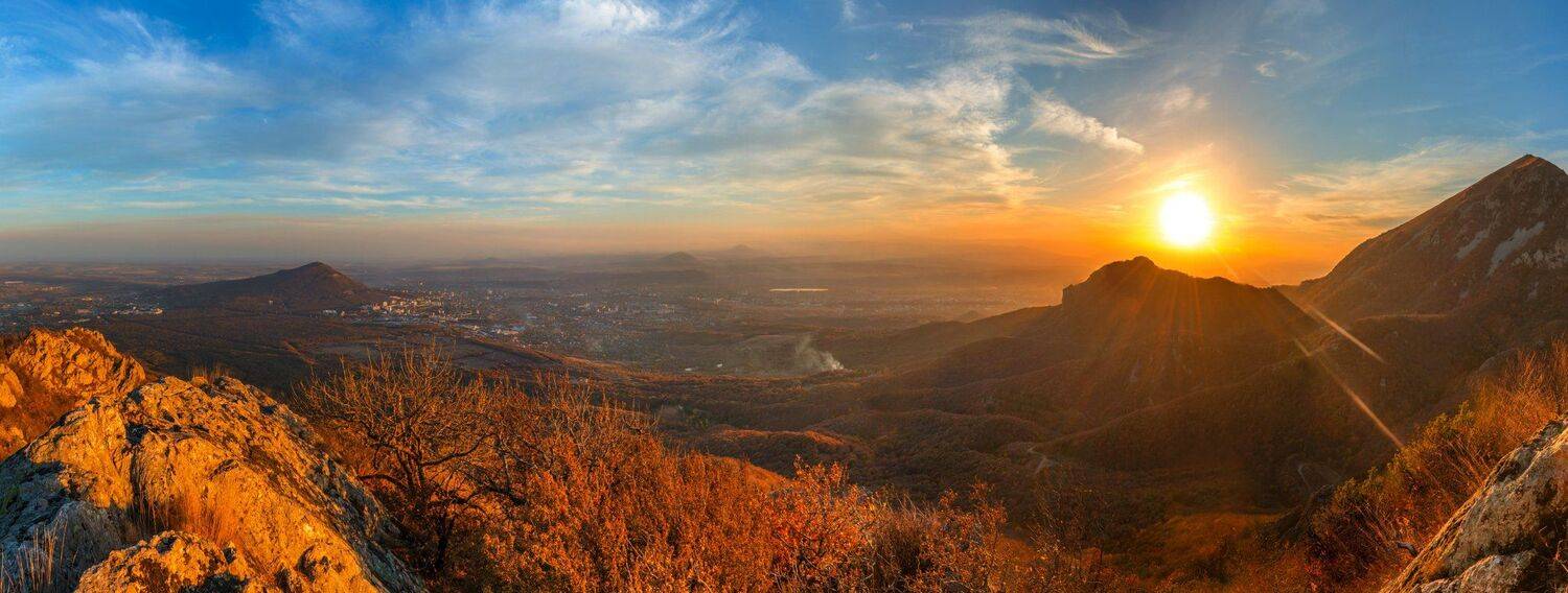 осень,бештау,козьи скалы,пейзаж,природа,закат,октябрь, Елена Брежицкая