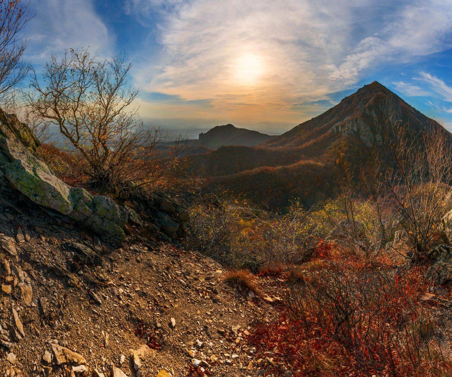 осень,бештау,козьи скалы,пейзаж,природа,закат,октябрь, Елена Брежицкая