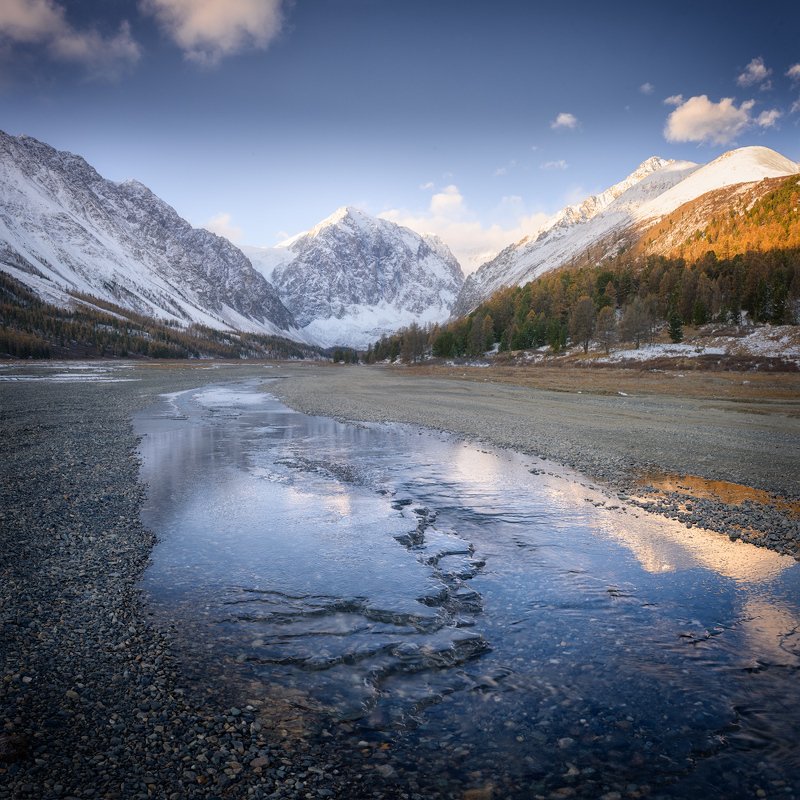 горы, алтай, наледь, ручьи, осень Ручьи ледников Актру фото превью