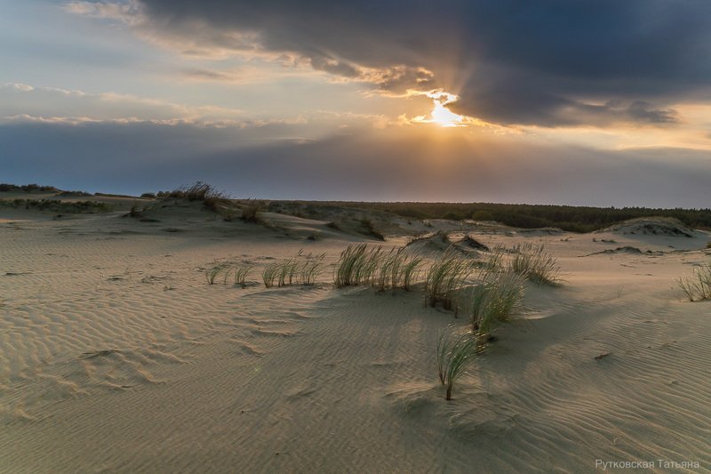 Закат над дюнами фото превью