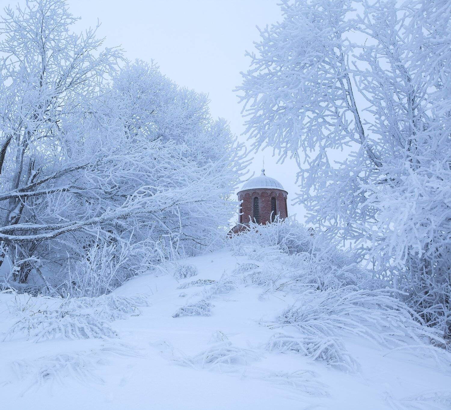 зима, церковь, снег, Антон Кононов