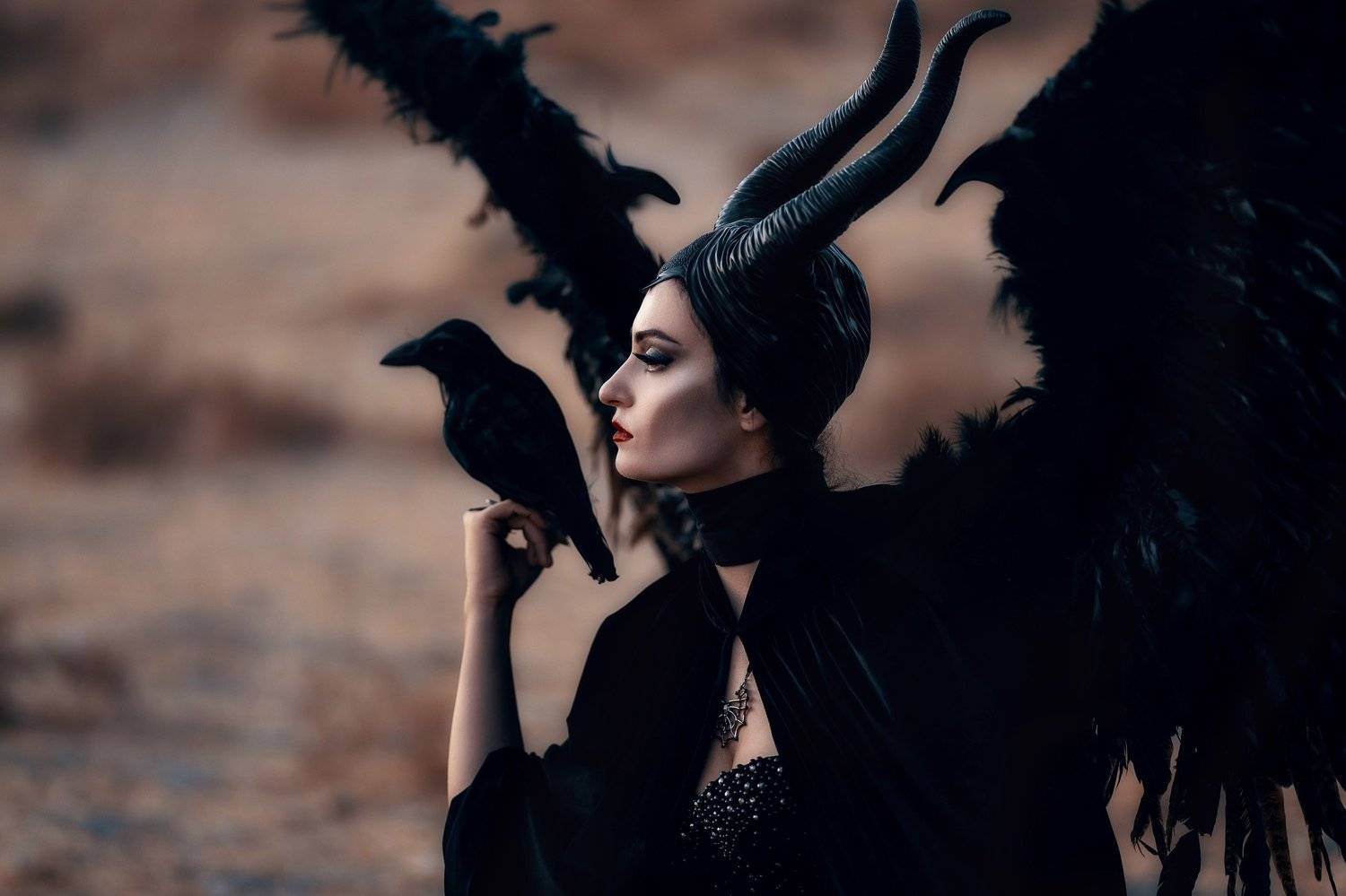 малефисента девушка ворон косплей фентези, Виктория Кузнецова