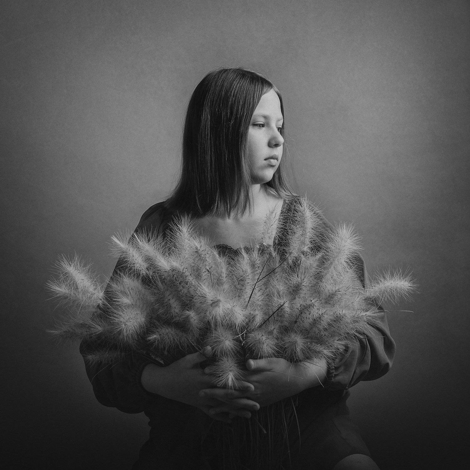 детский портрет, осень, постановка,монохром, Вера Шамраева