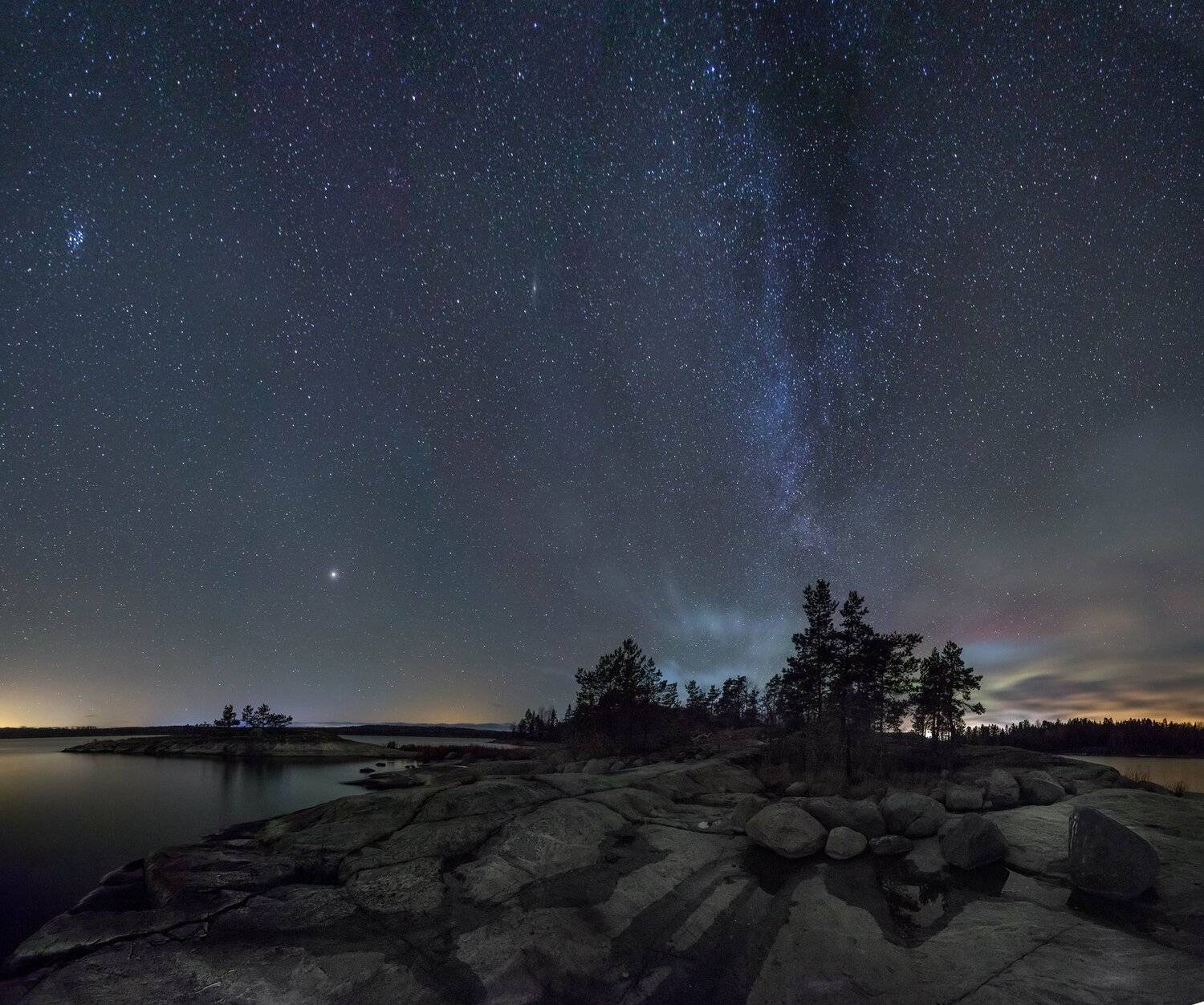 ладога, осень, шхеры, ночь, звезды, млечный путь, карелия, ночная фотография, Павел Ващенков