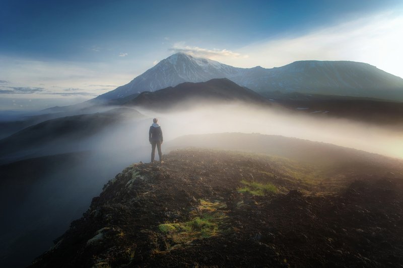 камчатка,толбачик,рассвет,вулкан,туман повелитель туманов фото превью