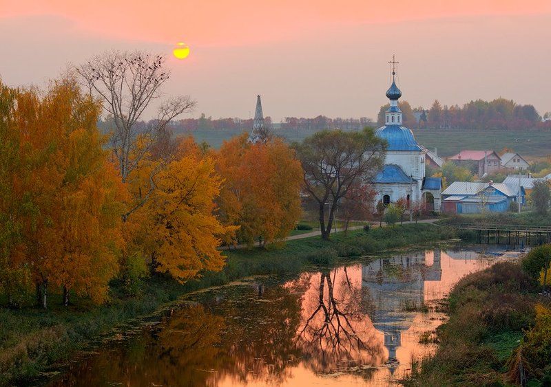 Суздаль пейзаж закат Осень в Суздале фото превью