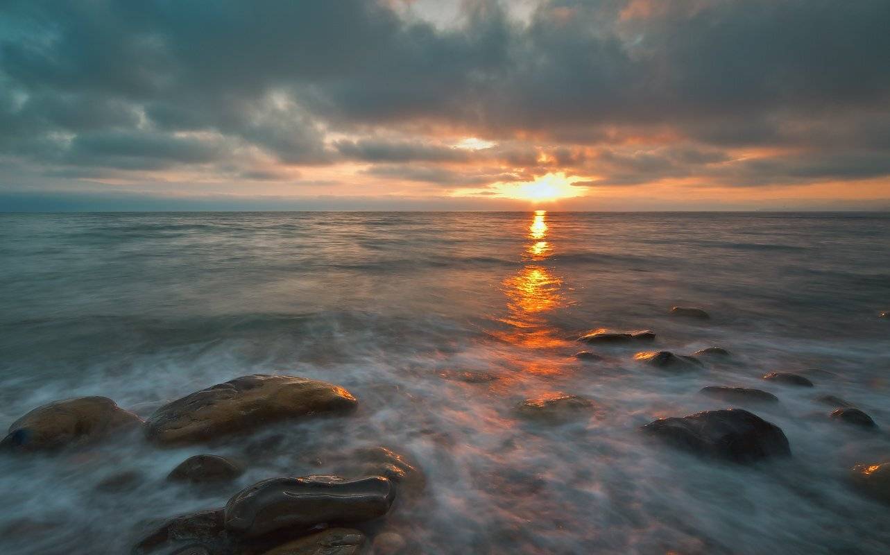 черное, море, весна, закат, Николай Мысливцев