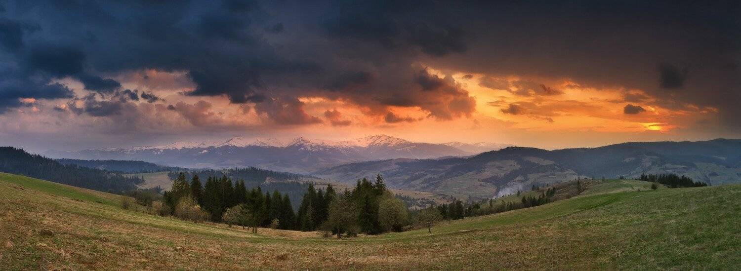 2013, апрель, боржава, весна, вечер, закат, карпаты, Вейзе Максим