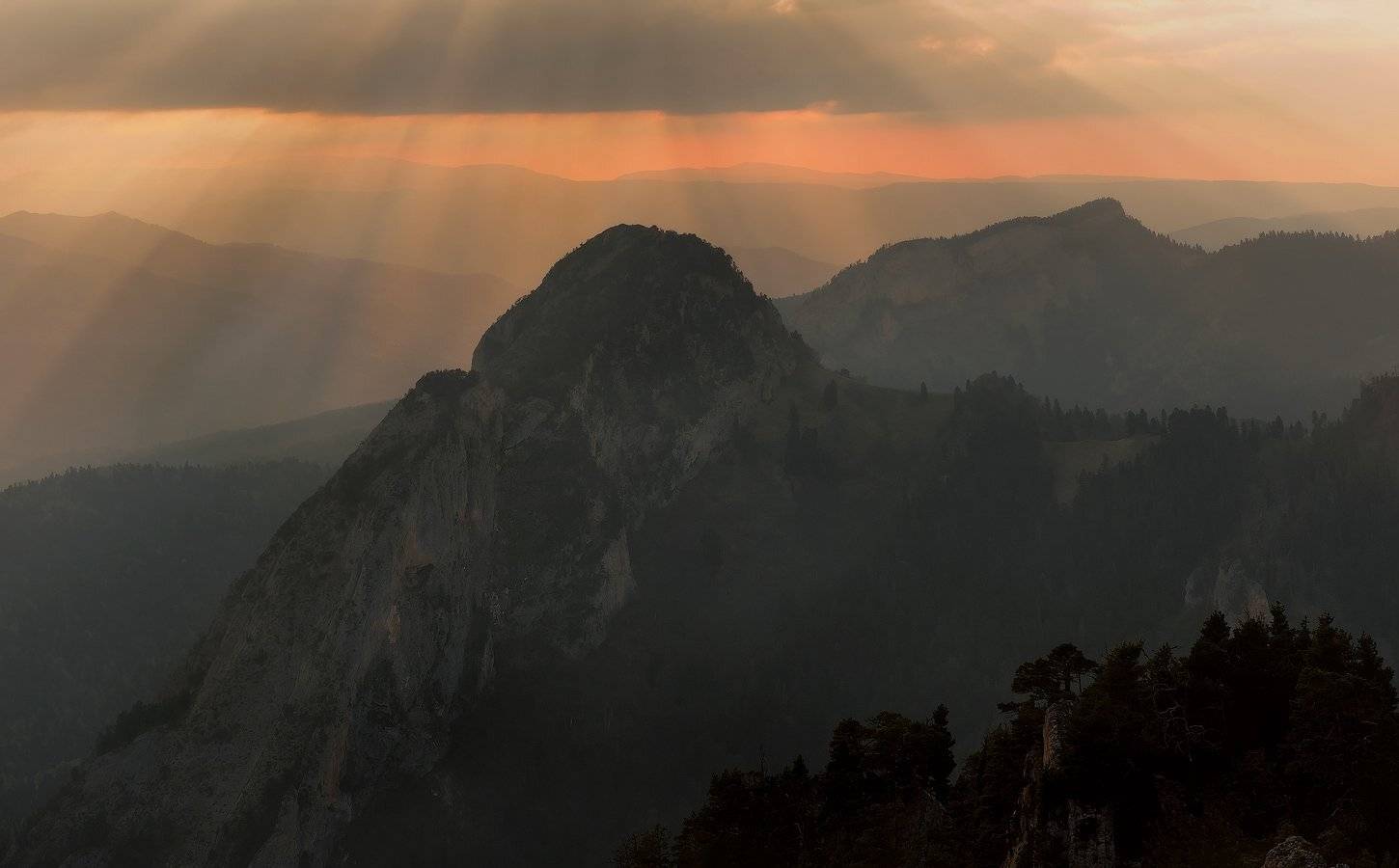 горы, кавказ. закат, май, 2013, скала афонка, ФЁДОР