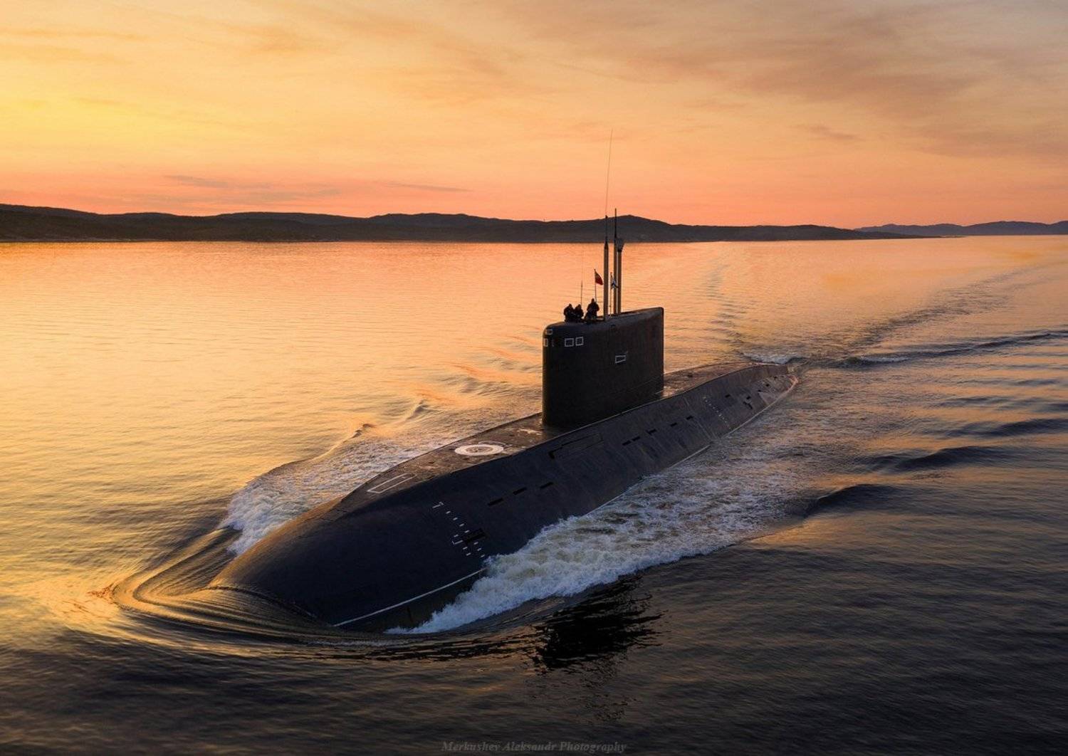 закат, заполярье, кольский залив, калуга, субмарина, Меркушев Александр