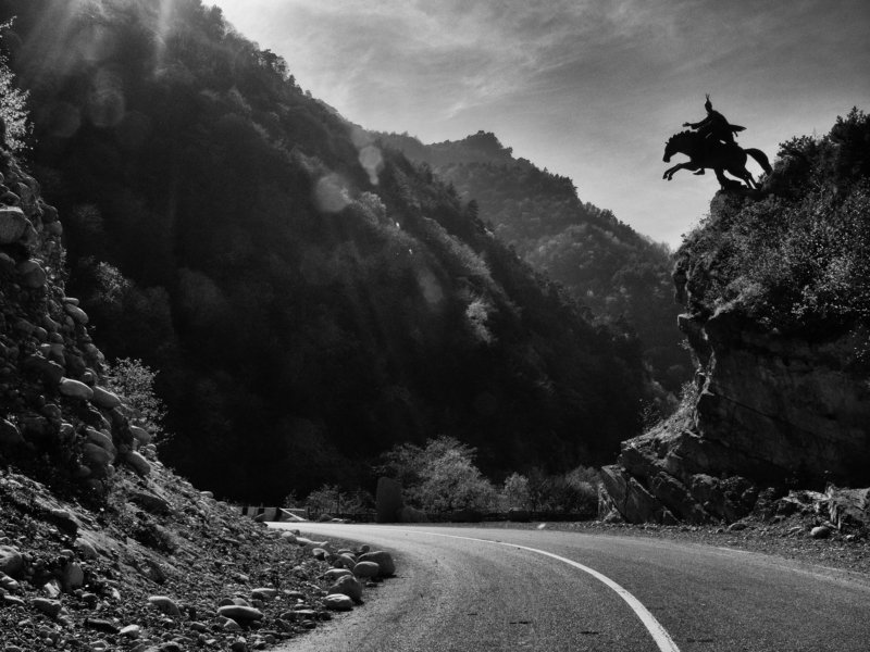road, epic, black and white, following, monochrome, saint george, landscape Following the Nart sagas фото превью