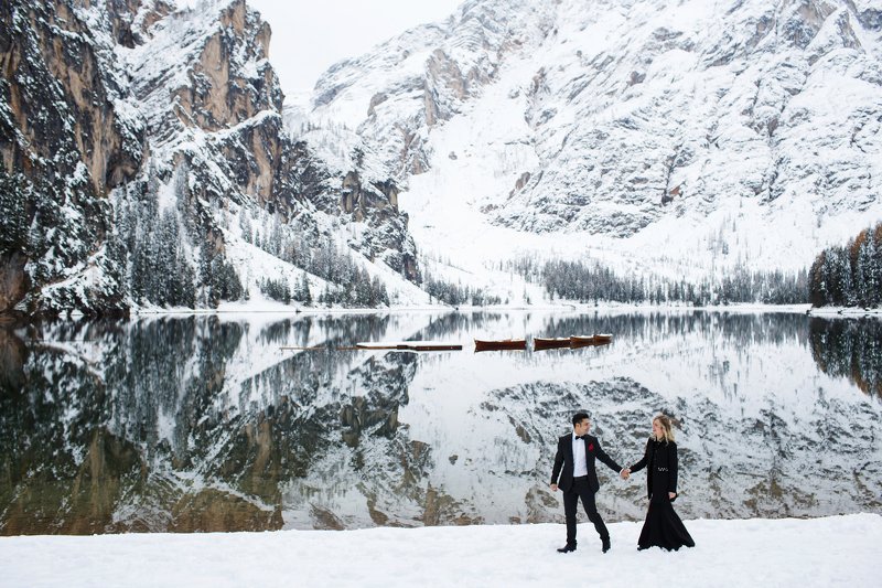 engagement, wedding, lago di braies, dolomiti, italy, dolomites, доломиты, италия, свадебная фотография, лавстори Озеро Брайес в Доломитах | Will you marry me? фото превью