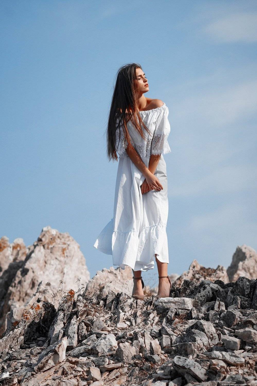 горы, камни, девушка, платье, Вадим Миронов