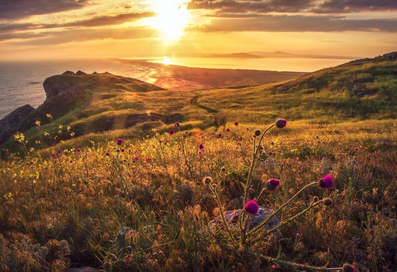 крым, пейзаж, закат Сидя на красивом холме фото превью