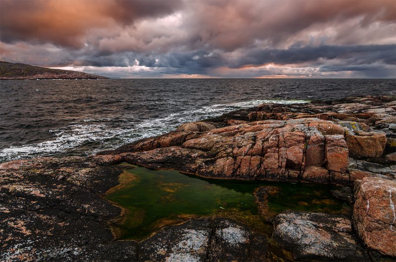 природа, пейзаж, север, кольский, панорама, природа россии, дикая природа, закат, свет, облака, вечер, тундра * фото превью