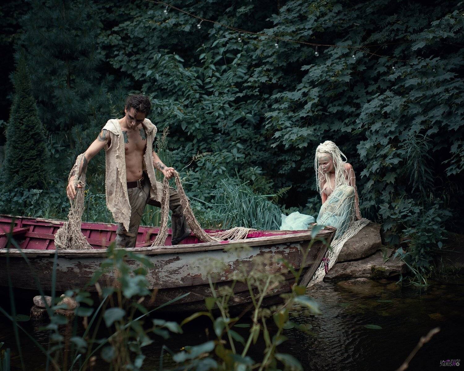 портрет, русалка, фентези, арт, магия, сказка, постановочное фото, девушка, лес, пруд, Янина Ермакова