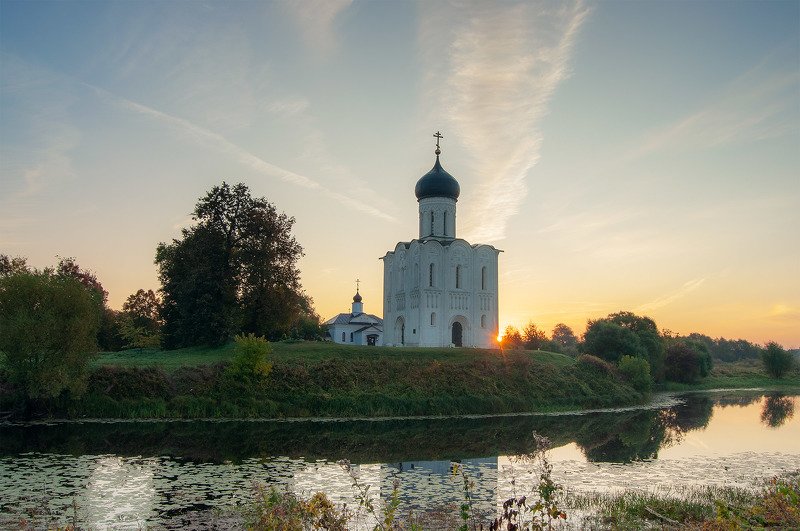 рассвет, река, утро, покрова на нерли, лето, солнце Покрова на Нерли_5 фото превью