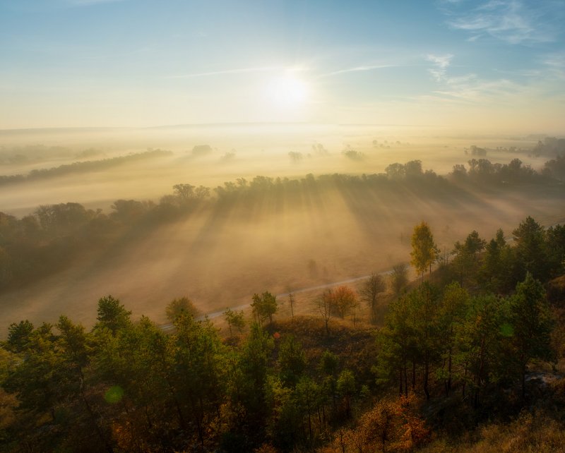 крапивенское городище, рассвет, туман Осенний рассвет фото превью