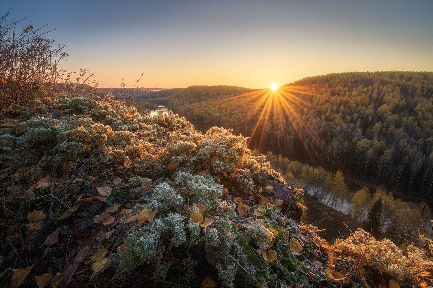 пермский край, косьва, осень, рассольная, россия, урал, пейзаж, река, рассвет, утро, солнце, Кирилл Кузнецов