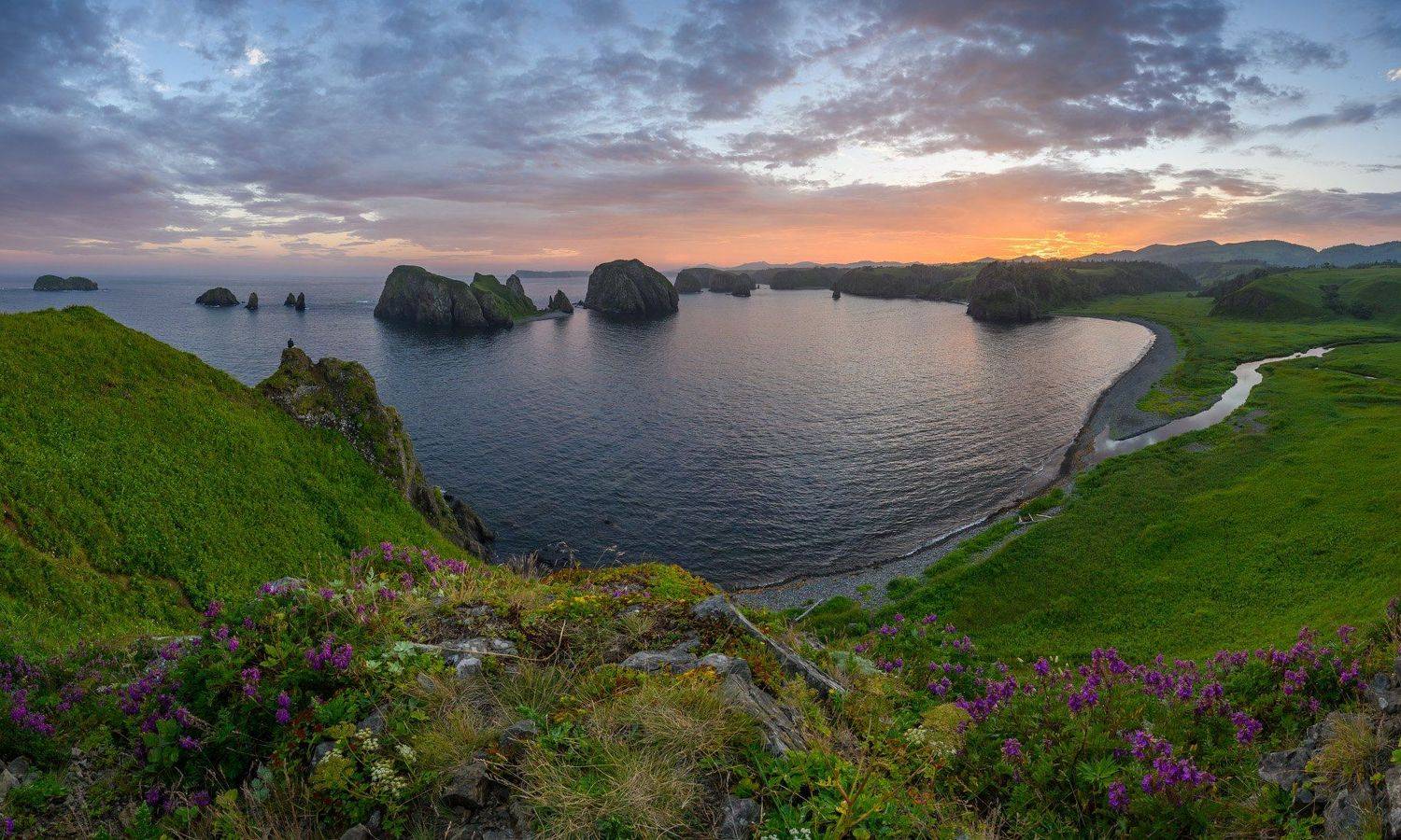 шикотан, курилы, курильские острова, дальний восток, россия, закат, море, тихий океан, природа, пейзаж, панорама, shikotan, kuril islands, far east, russia, sunset, sea, pacific ocean, nature, landscape, panorama, Алексей Королёв