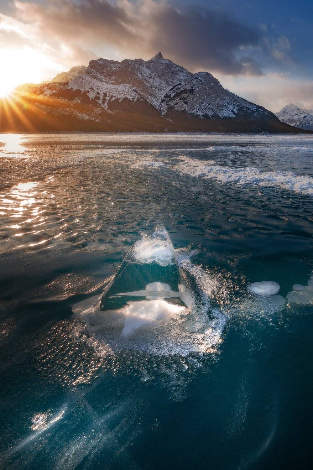 abraham, lake, rockies, sunrise, Evgeny Chertov