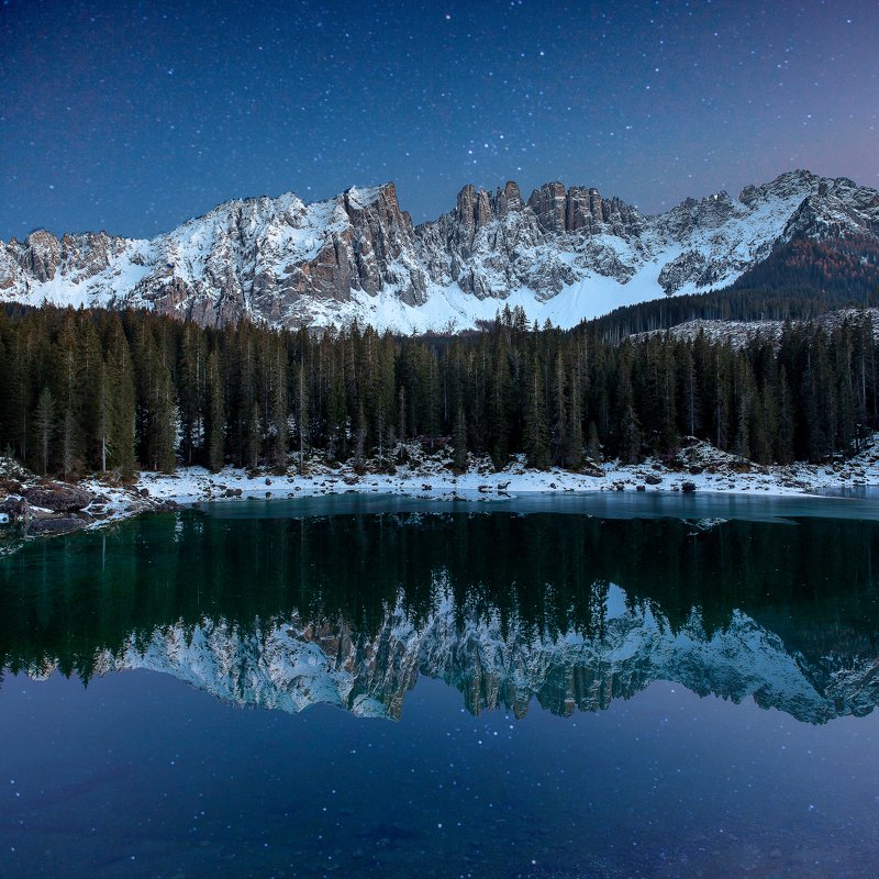 italy, landscape, nightscape,  Carezza фото превью