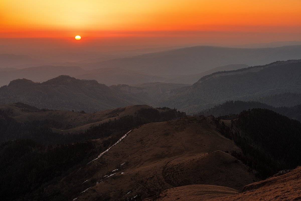 закат, горы, адыгея, кавказ, Месилов Сергей