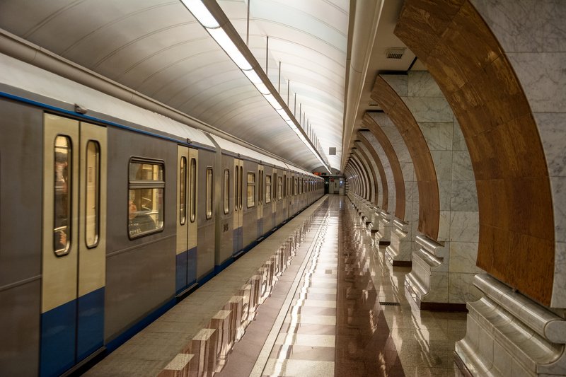 metro, reflection, subway, Moscow, Russia Парк Победы фото превью