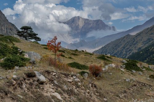 Вид на хребет Качкорташ, Чегемское ущелье