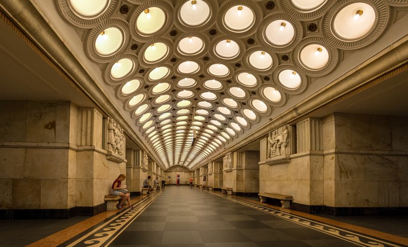 metro, subway, line, station, Moscow, Russia, architecture  Электрозаводская фото превью