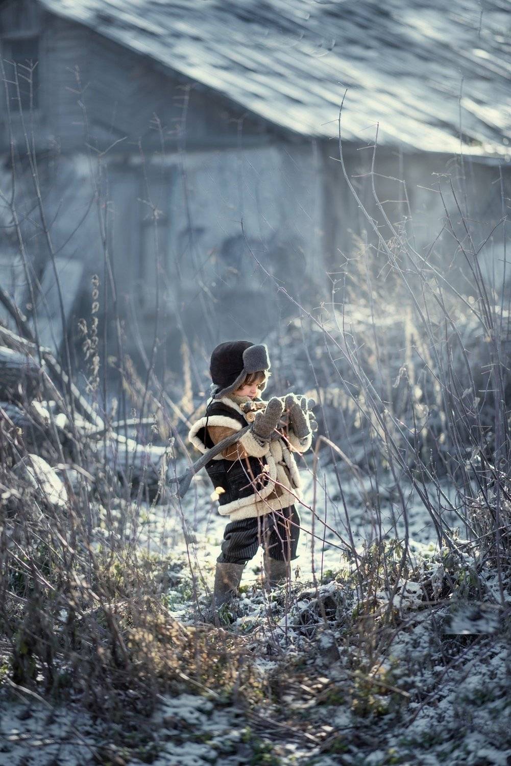 зима, деревня, дрова, мороз, Наталья Лакман