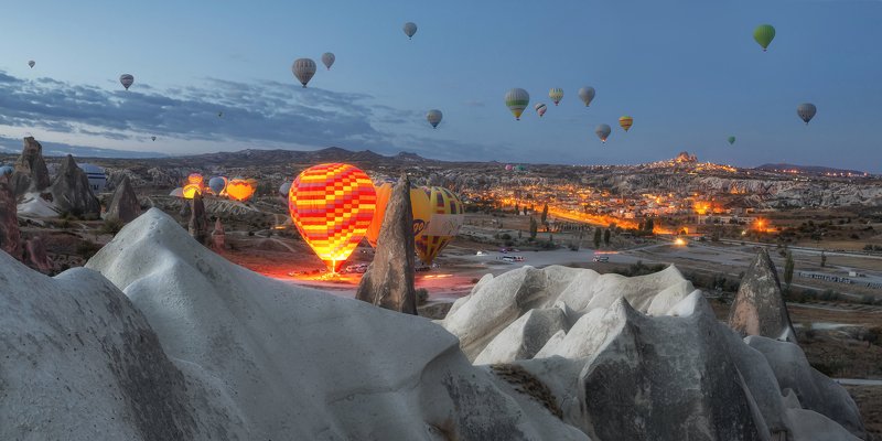 turkey, cappadocia, night, early morning Early morning in Cappadocia фото превью