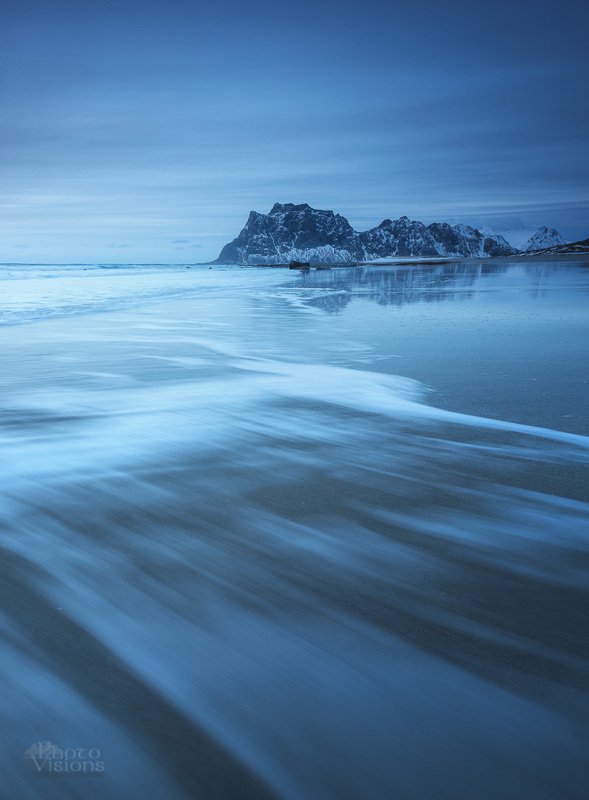 norway,lofoten,uttakleiv,beach,blue hour,sea,norwegian,wintertime,winter, Uttakleiv, blue hour time, Lofoten фото превью