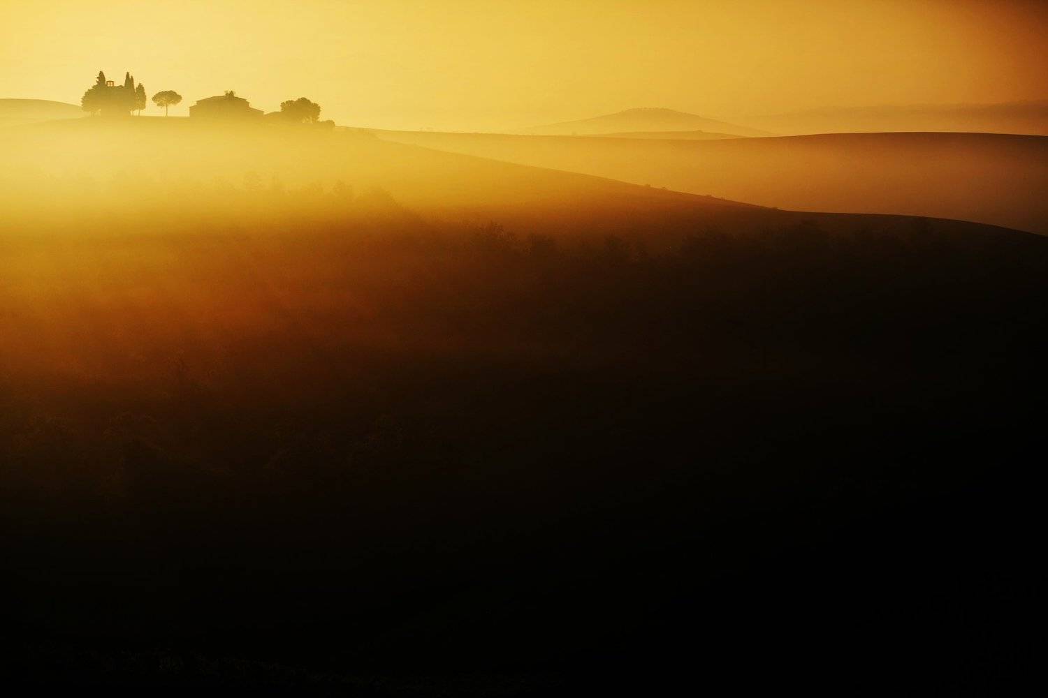 toscana, tuscany, italy, италия, тоскана, sunset, travel, val d\'orcia, church, церковь, силуэт, Константин Корешков