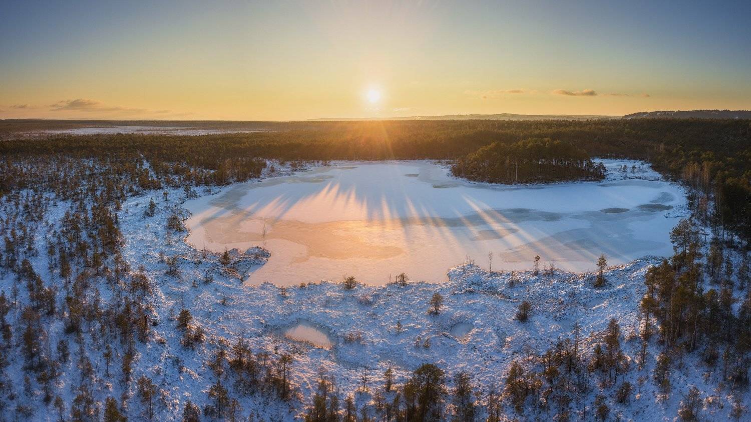 пермь, пермский край, шабуничи, осень, зима, снег, болота, закат, россия, урал, пейзаж, вечер, солнце, панорама, дрон, аэрофотосъёмка, Кирилл Кузнецов
