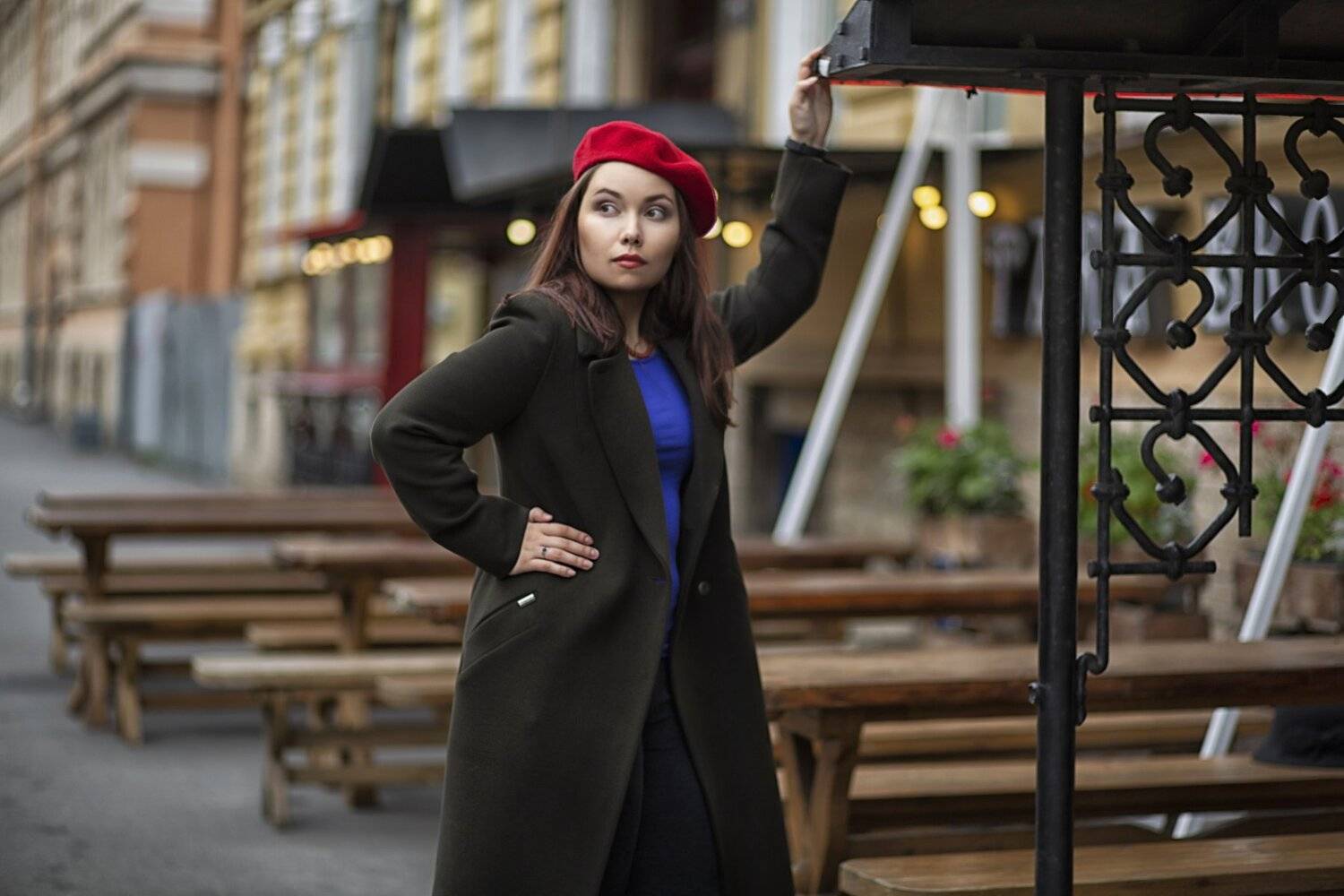 женщина,  портрет, пленер, улица . woman, street, Полина Ша