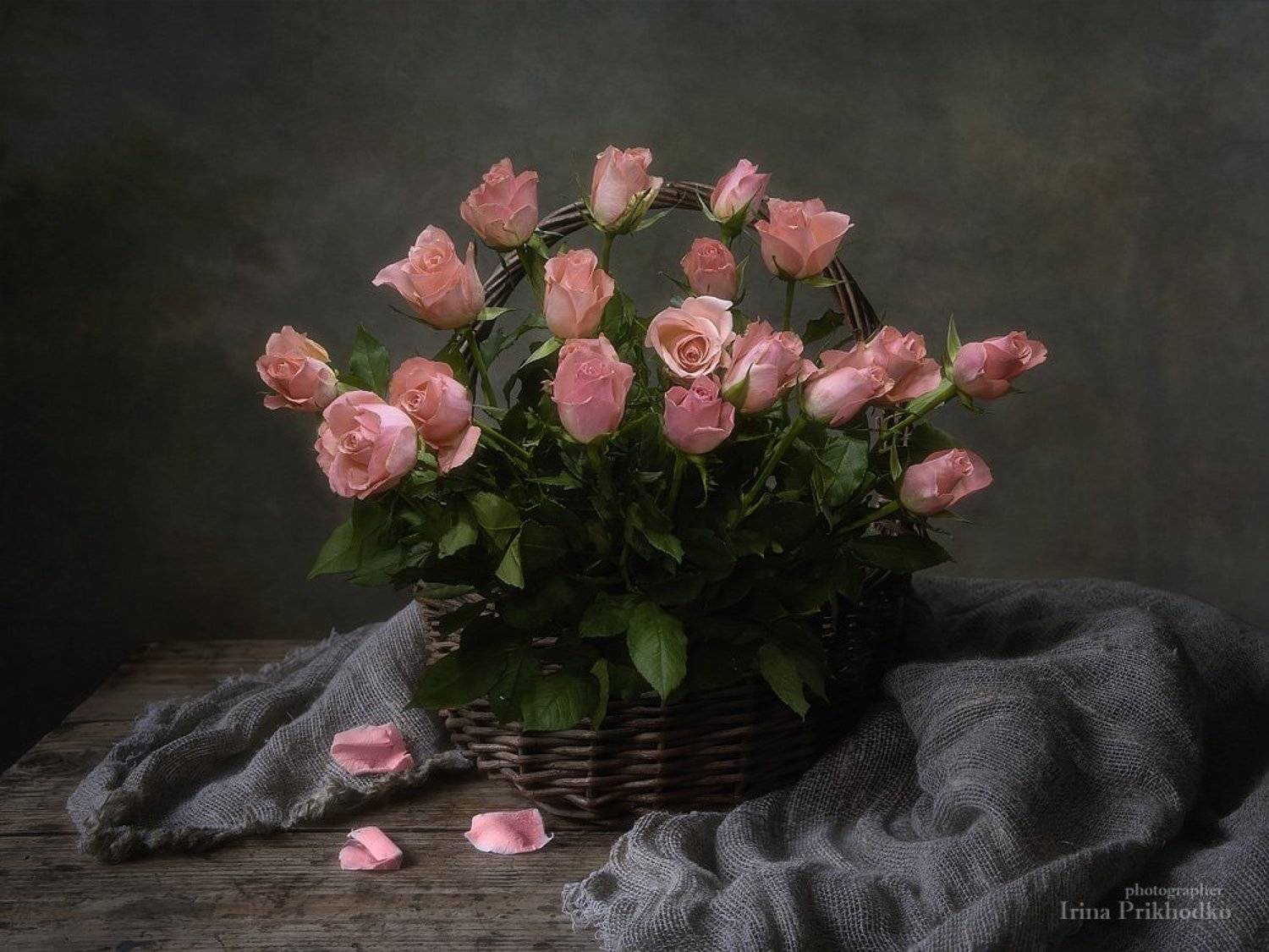 натюрморт, винтажный, цветочный, букеты, корзина, розы, деревенский, Ирина Приходько