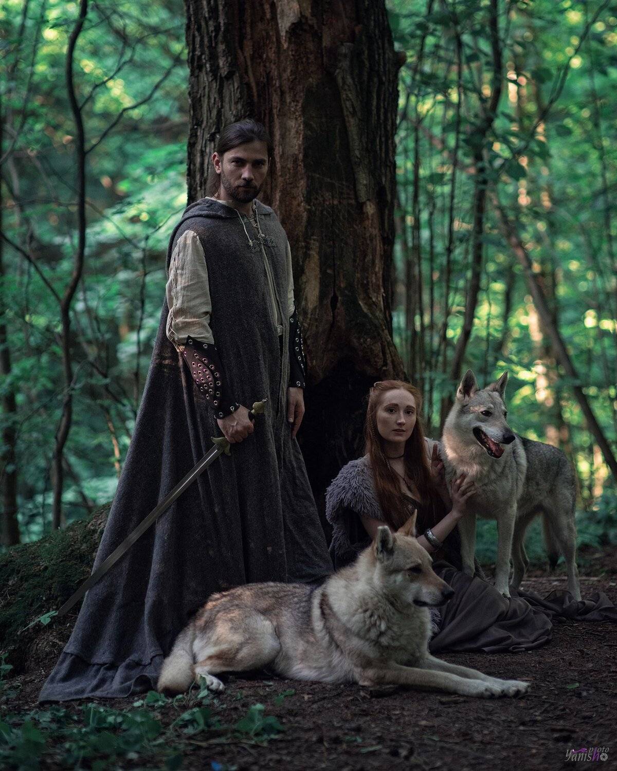портрет, женщина, мужчина, животные, лес, история, исторические съемки, Янина Ермакова