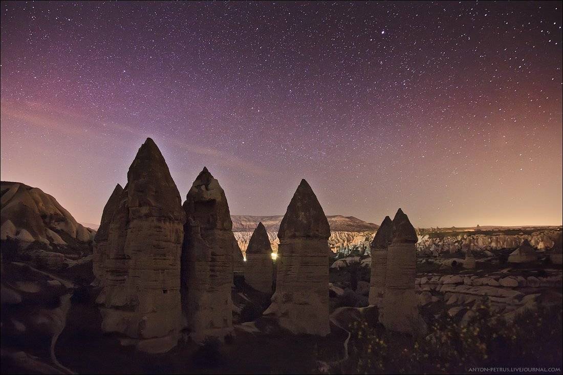 каппадокия, турция, скалы, ночь, горы, звезды,, Антон Петрусь