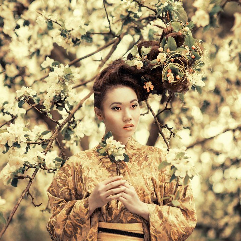 portrait, exterior, asian, beauty, spring ... фото превью