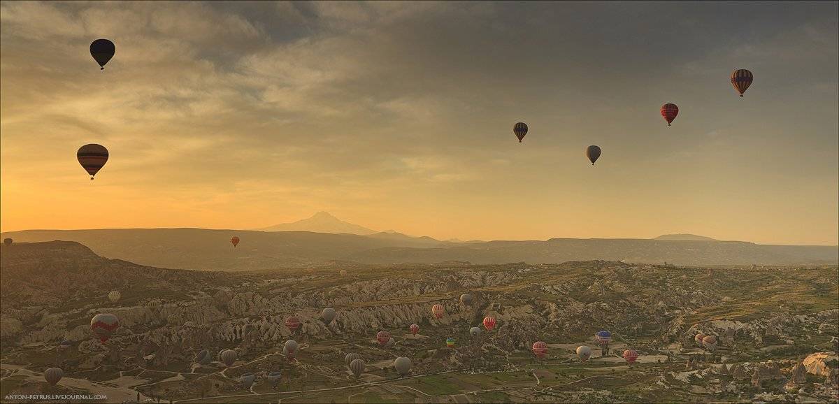 каппадокия, турция, воздушный шар, рассвет, горы, Антон Петрусь